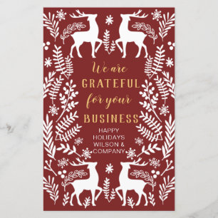 Budget Red Nordic Reindeer Business Helgdag Card