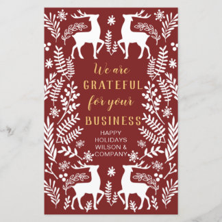 Budget Red Nordic Reindeer Business Helgdag Card