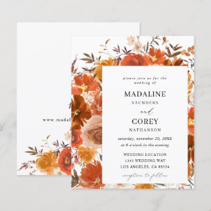 Budget Red & Orange Fall Blommigt Bröllop