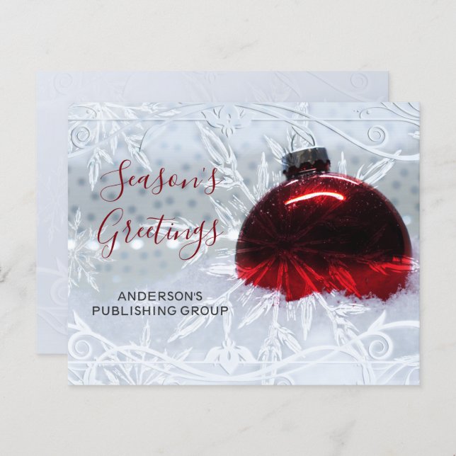 Budget Red Ornament Company Helgdag Card (Fram/baksida)