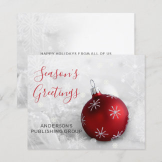 Budget Red Ornament Company Helgdag Card