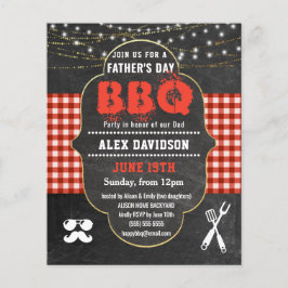 BUDGET Red Play Fars dag BBQ-partiets inbjudan