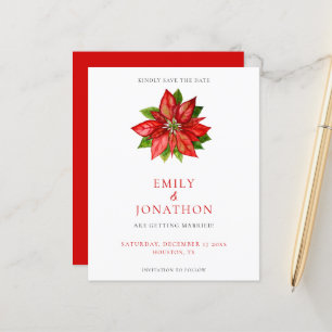 Budget Red Poinsettia Bröllop spara datum
