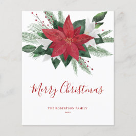 Budget Red Poinsettia julkort - Helgdag