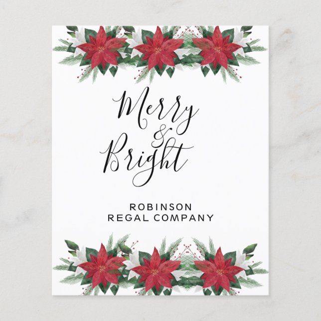 BUDGET Red Poinsettia Merry och Bright (Framsida)
