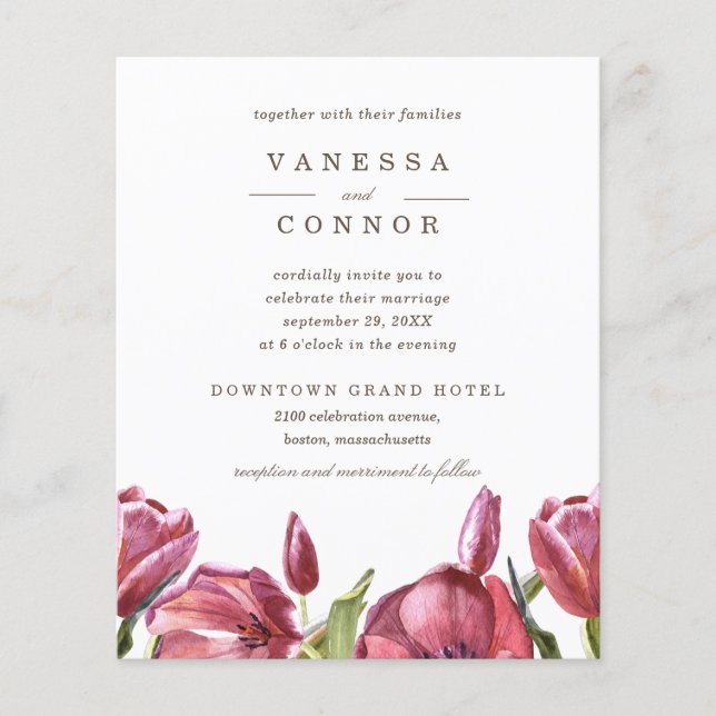 BUDGET Red Poppies Elegant Boho Blommigt Bröllop (Framsida)