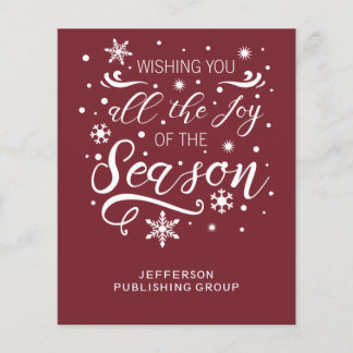 Budget Red White Modern Business Helgdag Card