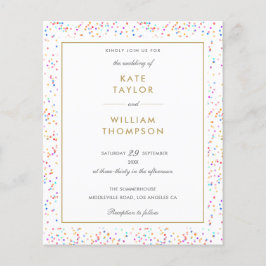 Budget Regnbåge Konfetti Foto Bröllopsinbjudan