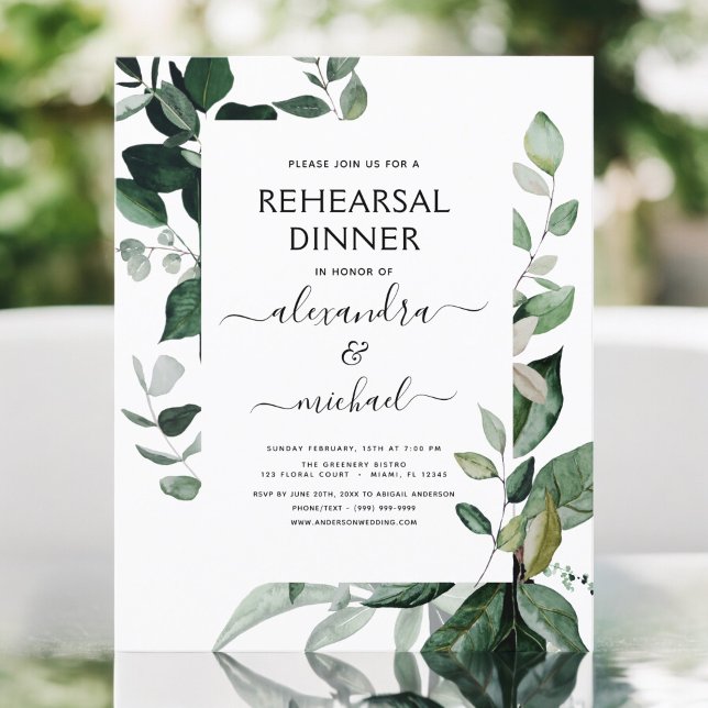 Budget Rehearsal Dinner Foliage Greenery Elegant I (Skapare uppladdad)