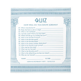 Budget Retirement fest quiz Anteckningsblock