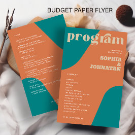 Budget retro bröllopsprogrammall flygblad