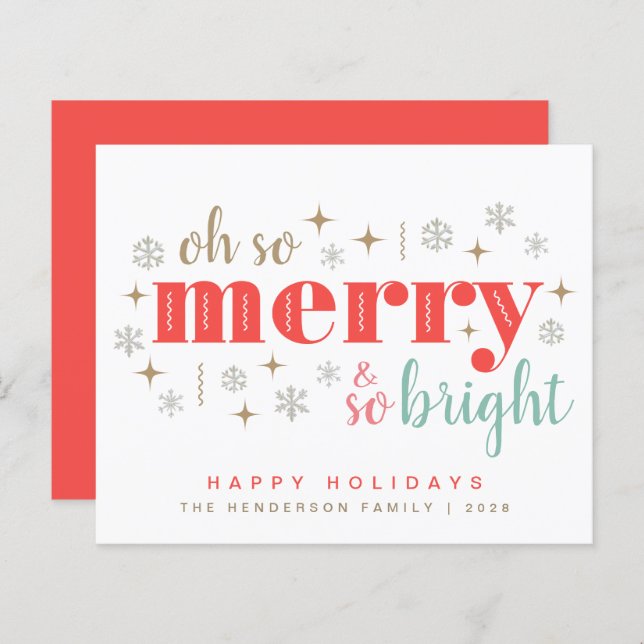 Budget Retro Jul Så Glad Och Merry (Fram/baksida)