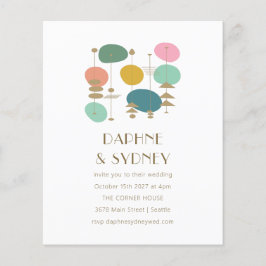 Budget Retro Modern bröllopsinbjudan under det mod