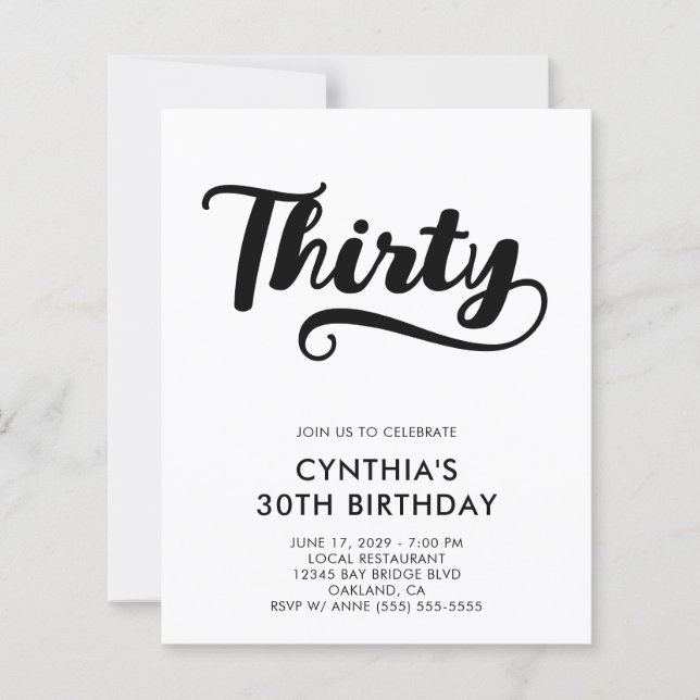 Budget Retro Swash Bold Script 30-årsfirande (Framsida)