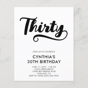 Budget Retro Swash Bold Script 30-årsfirande Flygblad