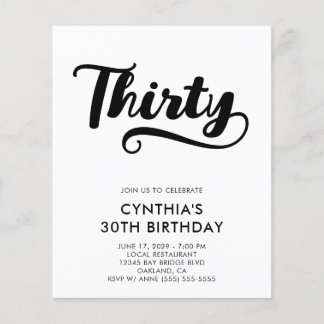 Budget Retro Swash Bold Script 30-årsfirande Flygblad