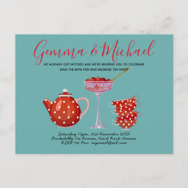 Budget Retro Tea Party-inbjudan Rockabilly 1950-ta Vykort