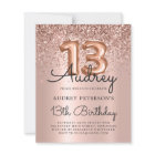 Budget Ro Guld Glitter 13:e födelsedagsinbjudan