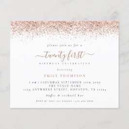 Budget Ro Guld Glitter 21:a partsinbjudan