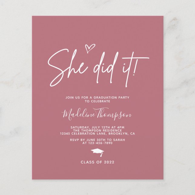 Budget Ro Rosa Heart Hon gjorde det Studenten (Framsida)