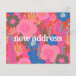 Budget Röd Blommig Vi Har Bytt Bostad Flyttkort