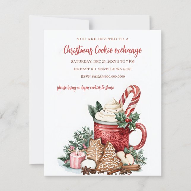 Budget Röd Grön Cookie Exchange Julfest (Framsida)