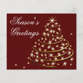 Budget Röd Guld Julgran Högtidskort