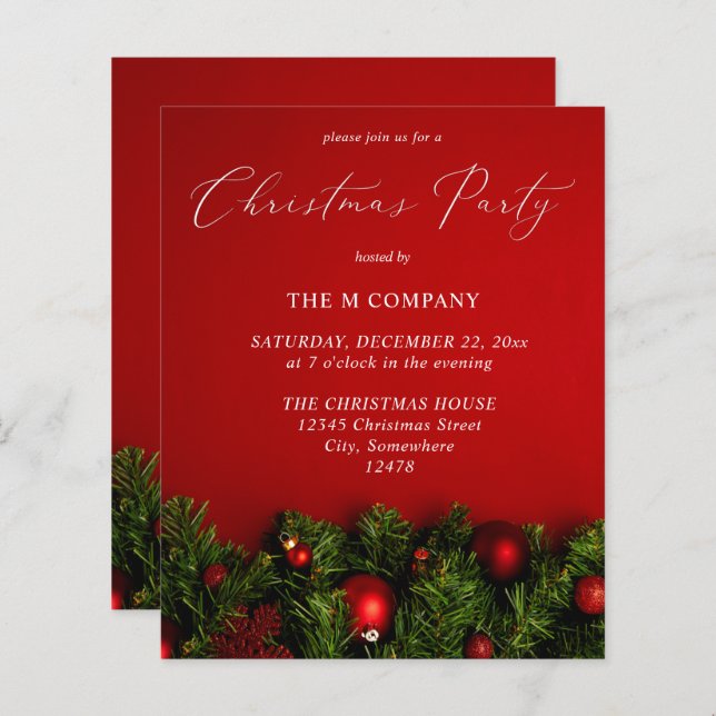 Budget Röd Prydnad Julfest (Fram/baksida)