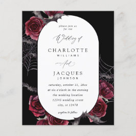 Budget Röd ros Halloween Fladdermus Bröllop-Black Flygblad