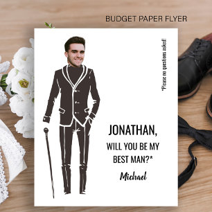 Budget rolig foto bästa man förslags kort flygblad