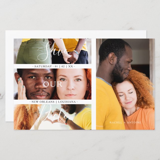 Budget Romantic 4 Bröllop Engaged Photos Collage (Fram/baksida)