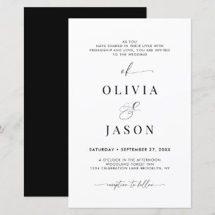 BUDGET Romantic Script Black and White Bröllop