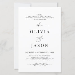 BUDGET Romantic Script Black White Initial Bröllop