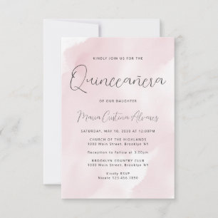 Budget Rosa 15:e födelsedagen Quinceañera Inbjuda Anteckningskort