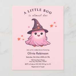 Budget Rosa A Little Boo Baby Shower-inbjudan Flygblad