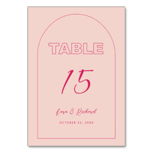 Budget Rosa Arch Modern fet text Bordsnummer