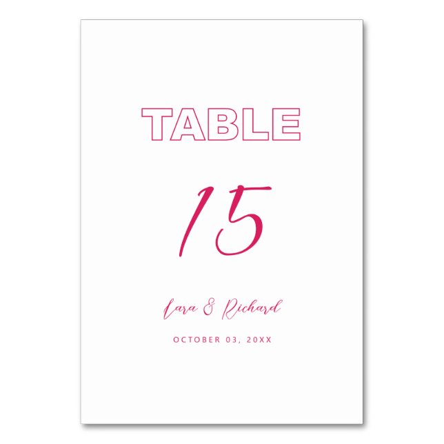 Budget Rosa Arch Modern fet text Bordsnummer (Framsidan)