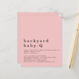 Budget Rosa Backyard Baby Q BBQ Shower Inbjudan