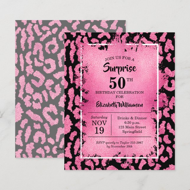 Budget Rosa Black Leopard Birthday Investigations (Fram/baksida)