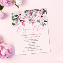 Budget Rosa Blommigt Baby i Bloom Baby Shower