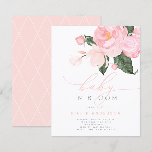 Budget  Rosa Blommigt Baby i Bloom Shower Girl Gir (Fram/baksida)