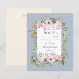 BUDGET Rosa Blommigt Sage Greenery Bröllop
