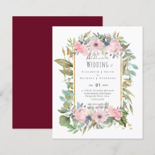 BUDGET Rosa Blommigt Sage Greenery Bröllop