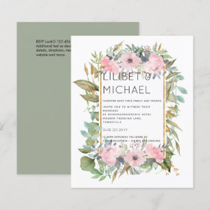 BUDGET Rosa Blommigt Sage Greenery Bröllop