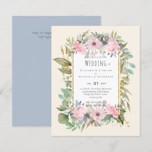 BUDGET Rosa Blommigt Sage Greenery Bröllop