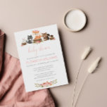 Budget Rosa Blommigt Woodland Animals Baby Shower Inbjudningar<br><div class="desc">Den här inbjudan till babyduschen innehåller ett sött tema för skogsdjur i rosa blommigt. Anpassa texten med all information för att skapa perfektens babyduschinbjudan till mamma att besöka.</div>