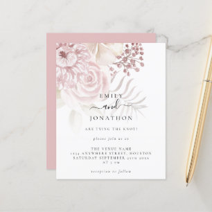 Budget Rosa blommor Informell script Bröllop