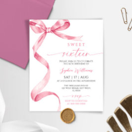 Budget Rosa Bow Sweet 16 Birthday bjudande
