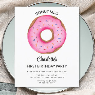 Budget Rosa Donut Girl's First Birthday Investigat