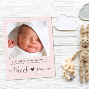 Budget Rosa Flicka Photo Birth Notice